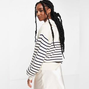 & Other Stories Cream and Black Knit Top size small